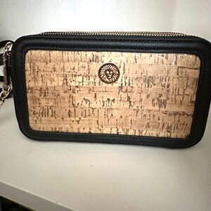 Anne Klein Black & Gold Cork Textured Crossbody